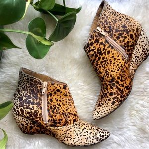 Matisse Nugent leopard pony hair booties